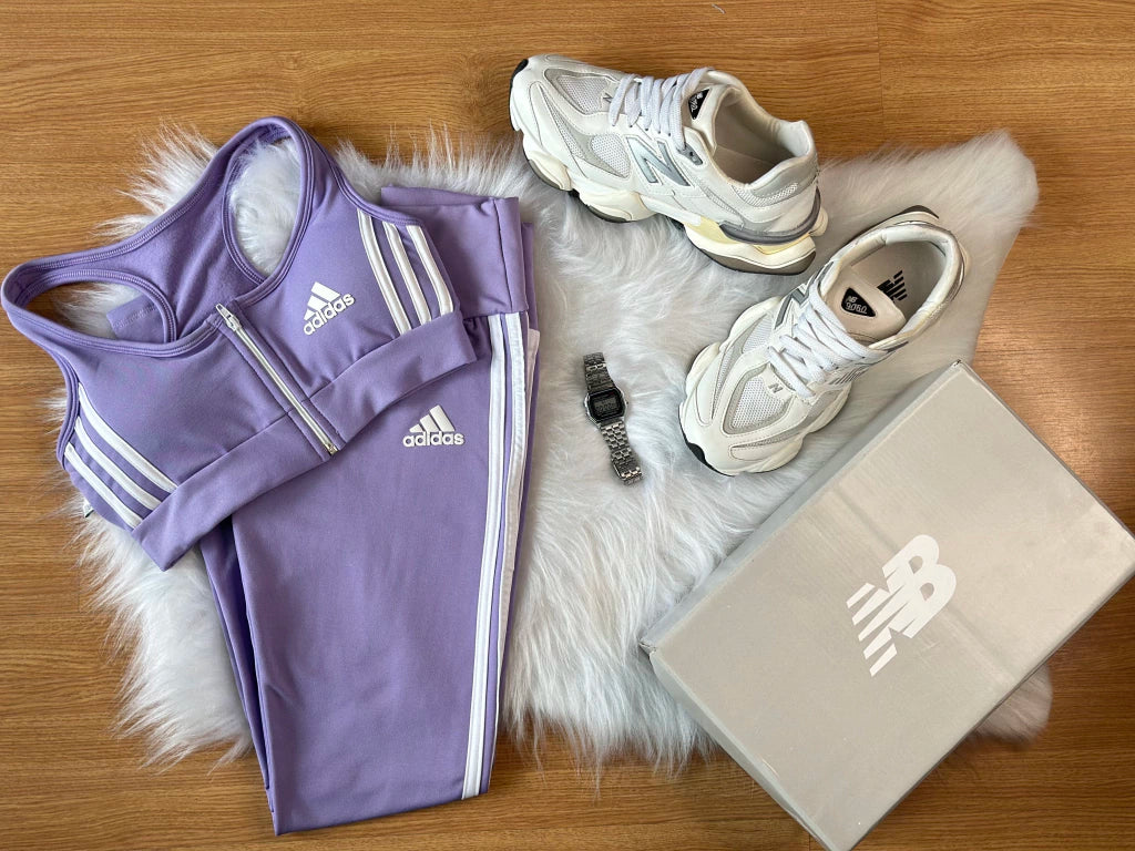 Kit Ad Zíper Azul Roxo + Tênis Campus Branco (Copy)