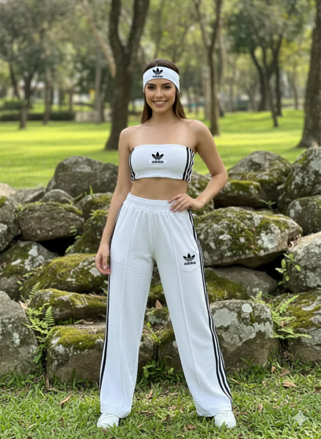 CONJUNTO AD PANTALONA + TOP FAIXA + FAIXA DE CABELO